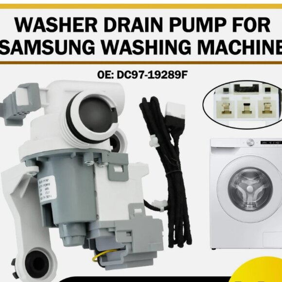 DC97-19289F Washing Machine Drain Pump Assembly for Samsung Washer DC97-19289B - Picture 3 of 10